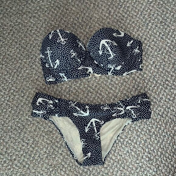 EXCELLENT CONDITION WOMENS SMALL / MEDIUM BETSEY JOHNSON AHOY BABES BIKINI SET - Picture 6 of 8